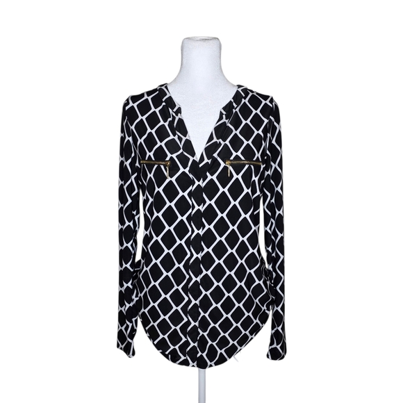 inc international concepts Womens Long Sleeve V Neck Blouse Size Small - Picture 1 of 5